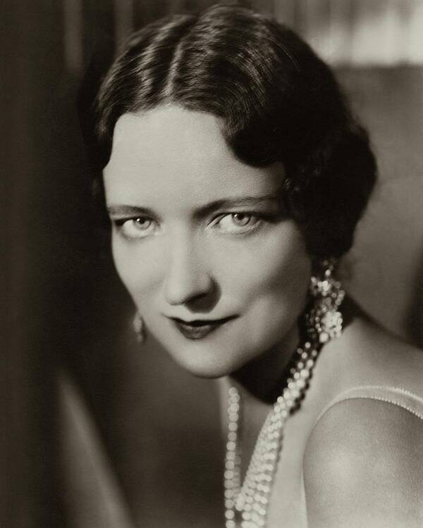 Actress Art Print featuring the photograph Peggy Wood Wearing A Pearl Necklace by Florence Vandamm