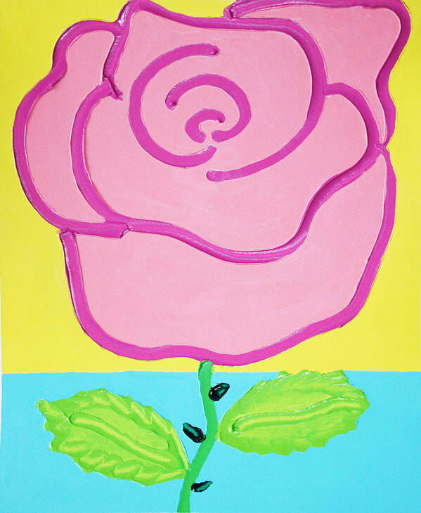 Rose Art Print featuring the painting Pink Rose by Matthew Brzostoski