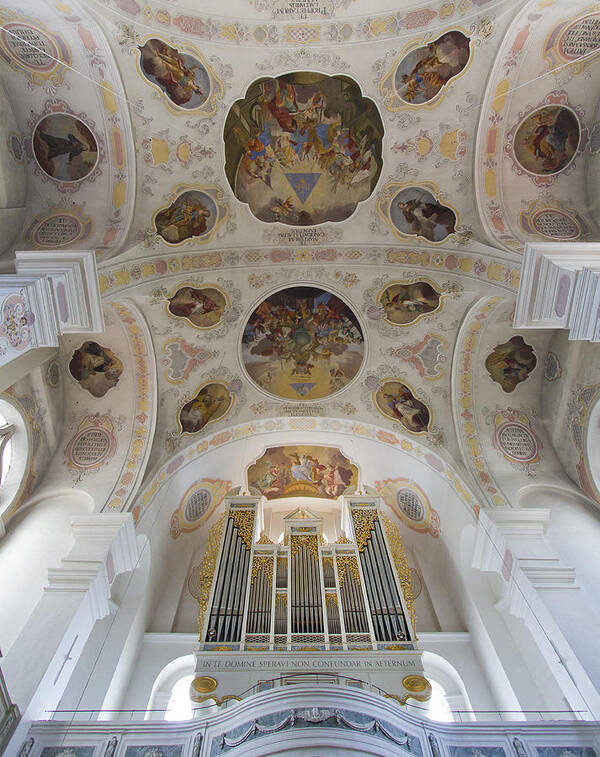 Dillingen Art Print featuring the photograph Pipe organ and ceiling by Jenny Setchell