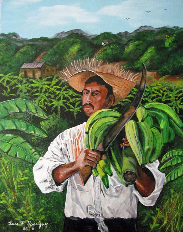Jibaro Art Print featuring the painting Platano Man by Luis F Rodriguez