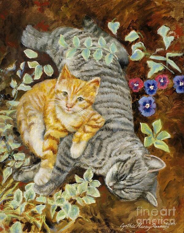 Wall Art Art Print featuring the painting Please Wake Up It's Time to Play by Cynthia Parsons