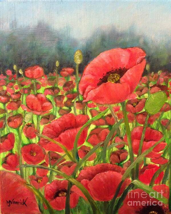 Poppies Art Print featuring the painting Poppy 2 by M J Venrick