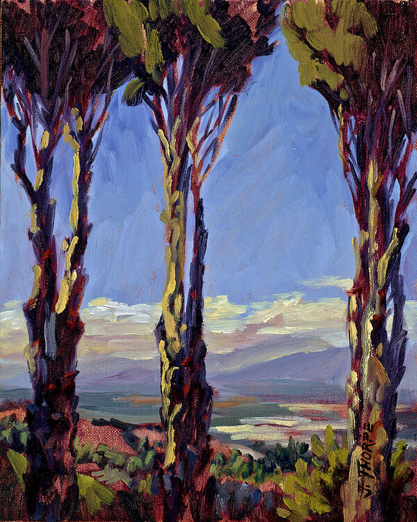 Cypress Art Print featuring the painting Pruned for the View by Jane Thorpe