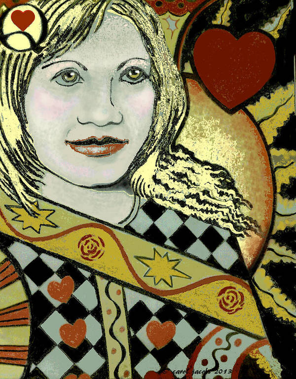 Queen Art Print featuring the painting Queen of Hearts II by Carol Jacobs