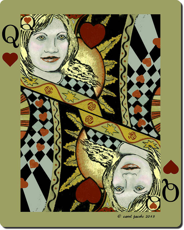 Queen Art Print featuring the painting Queen's Card II by Carol Jacobs
