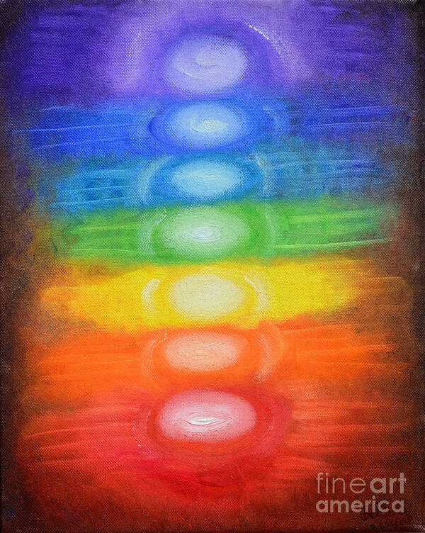 Rainbow Art Print featuring the painting 7 Chakras by Belinda Capol