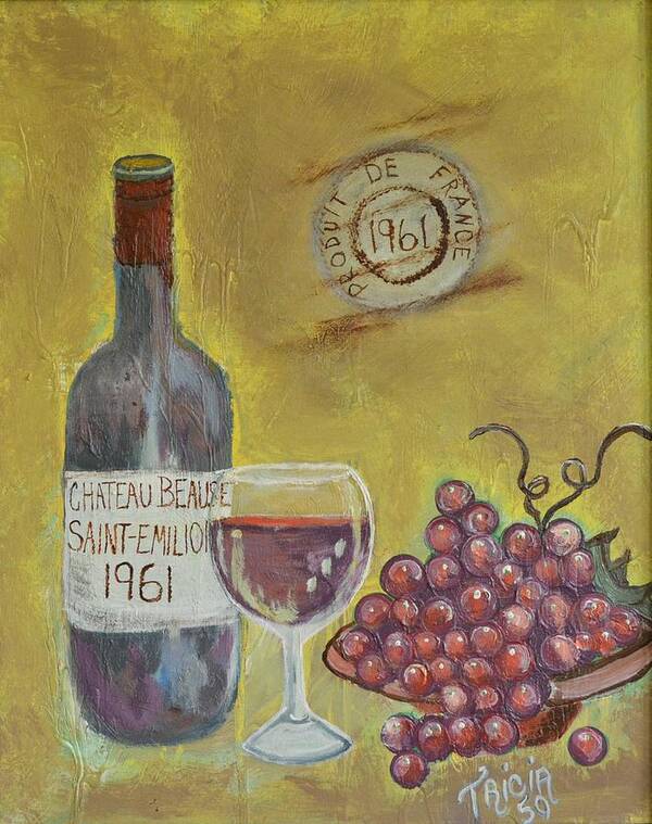Saint Emilion Wine Art Print featuring the painting Rare and Robust by Tricia Concienne