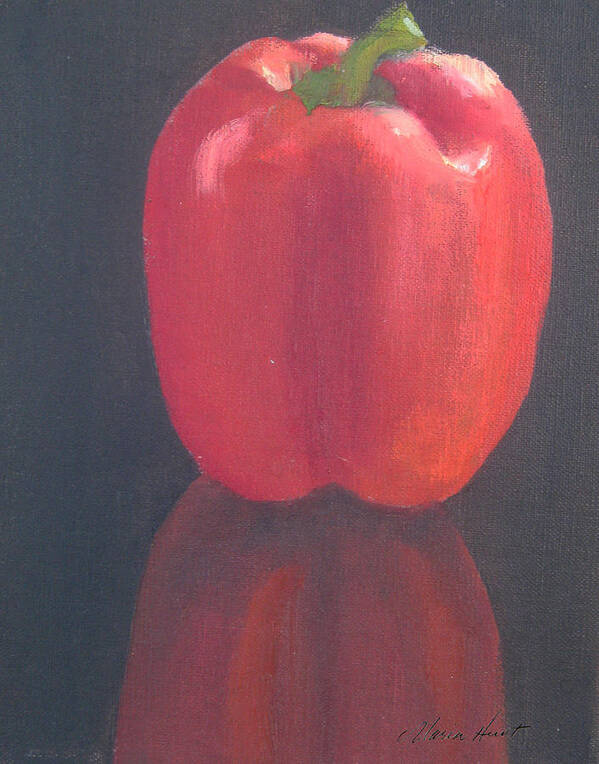 Still Life Art Print featuring the painting Red Pepper by Maria Hunt