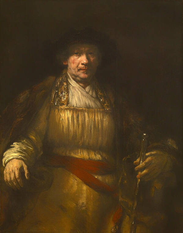 Painting Art Print featuring the painting Rembrandt Self Portrait by Mountain Dreams