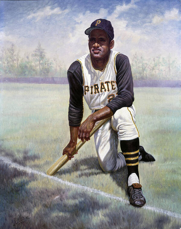 Puerto Rico Art Print featuring the painting Roberto Clemente by Gregory Perillo