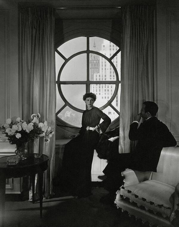 Accessories Art Print featuring the photograph Rose Hobart Standing By A Window by Edward Steichen