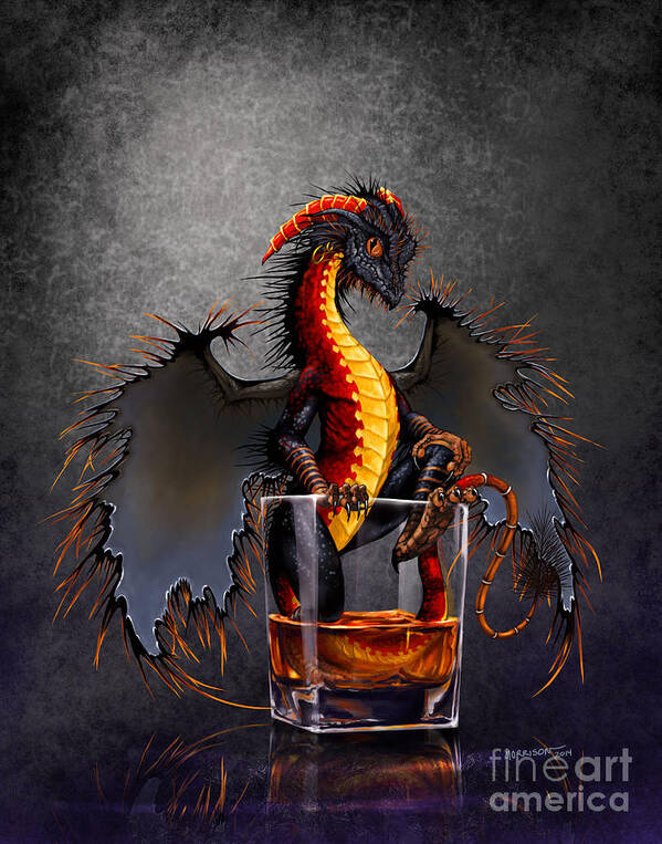 Dragon Art Print featuring the digital art Rum Dragon by Stanley Morrison