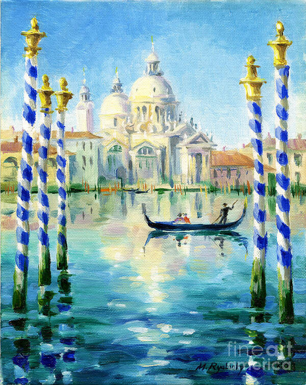 Oil Painting Art Print featuring the painting Santa Maria Della Salute by Maria Rabinky