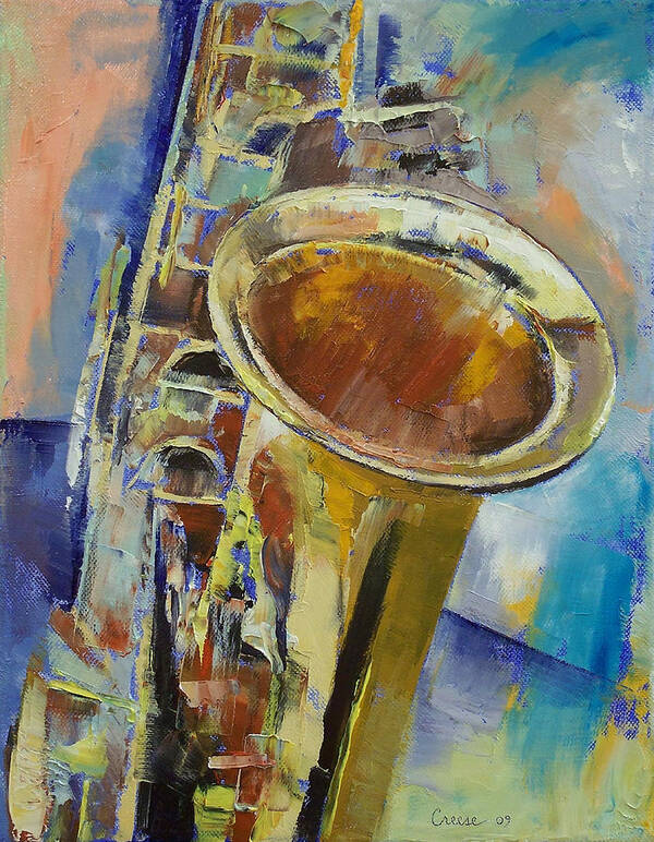 Saxophone Art Print featuring the painting Saxophone by Michael Creese
