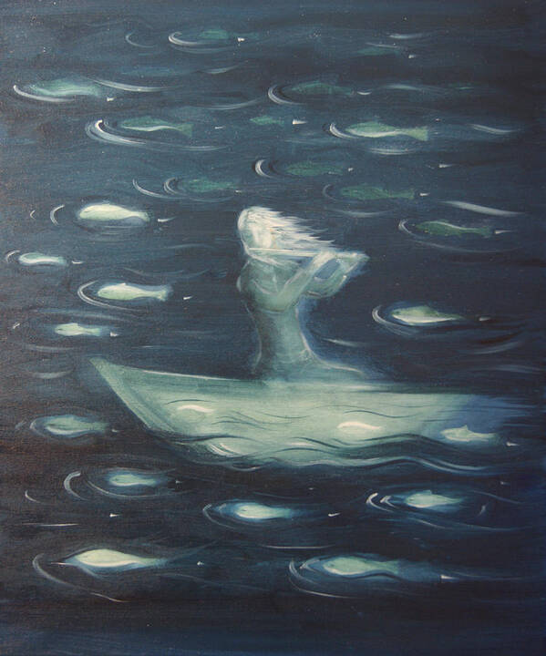 Sea Art Print featuring the painting Sea Flute Melody by Tone Aanderaa