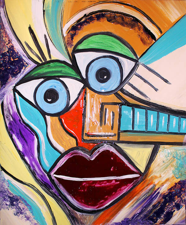 Face Art Print featuring the mixed media See it positive by Artista Elisabet