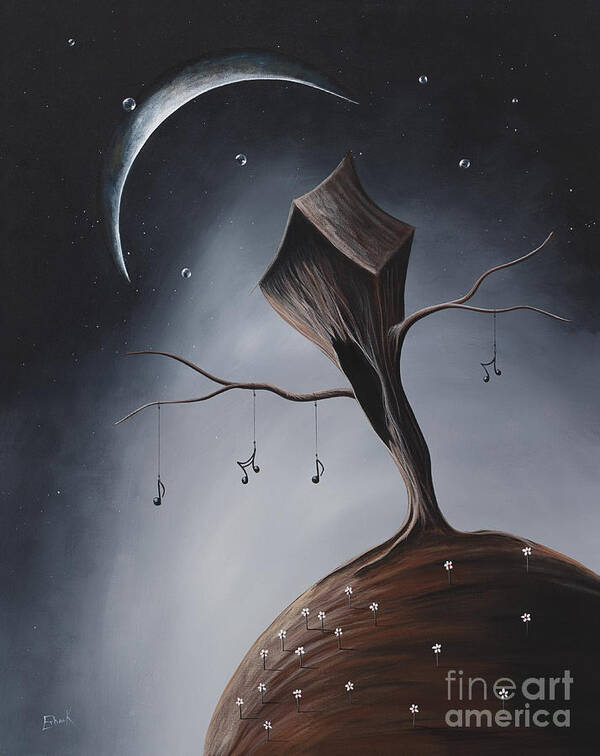 Trees Art Print featuring the painting Send Me Your Love While I Sleep by Shawna Erback by Moonlight Art Parlour