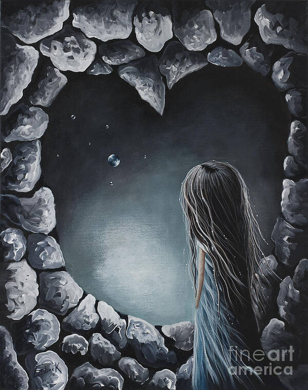Girl Art Print featuring the painting She Talks To Rainbows And Fireflies by Shawna Erback by Moonlight Art Parlour