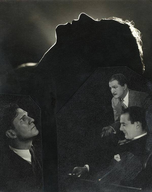 Actor Art Print featuring the photograph Silhouette Of Lynn Fontanne's Face With A Collage by Edward Steichen