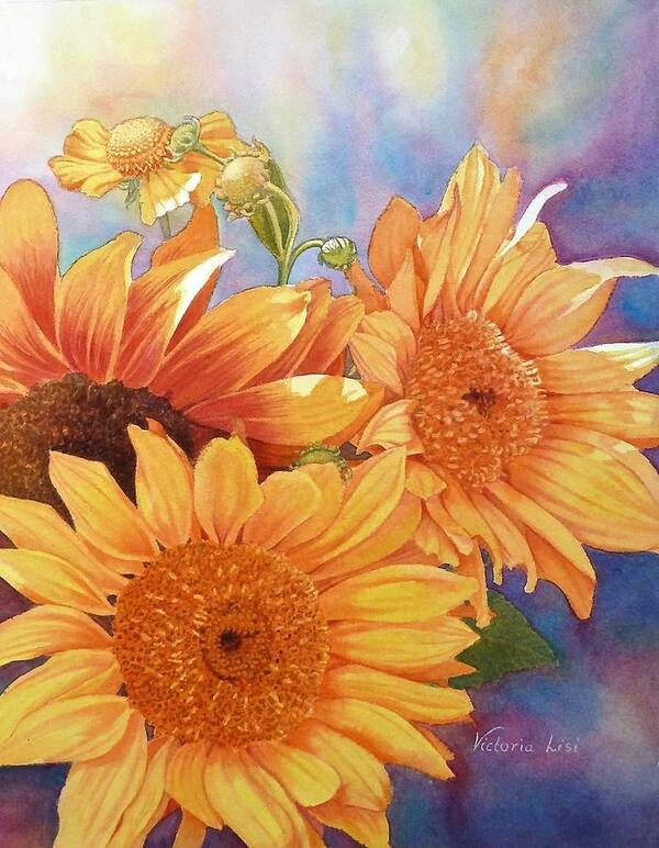 Sunflower Art Print featuring the painting Solar Power by Victoria Lisi