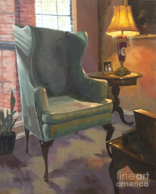 Chair Art Print featuring the painting SOLD- Call of Light by Nancy Parsons