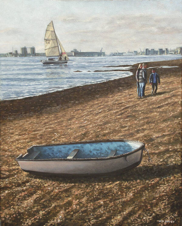 Southampton Art Print featuring the painting Southampton Weston Shore by Martin Davey