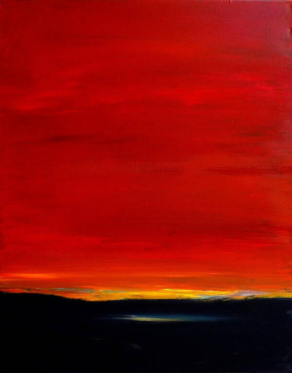 Southwest Art Print featuring the painting Southwest Desert Sunrise by Katy Hawk