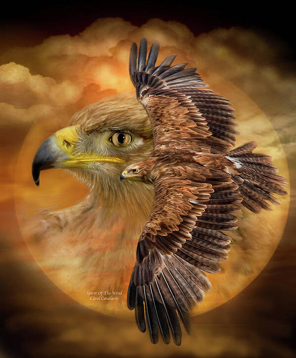 Eagle Art Print featuring the mixed media Spirit Of The Wind by Carol Cavalaris