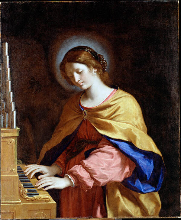 Guercino Art Print featuring the painting St Cecilia by Guercino