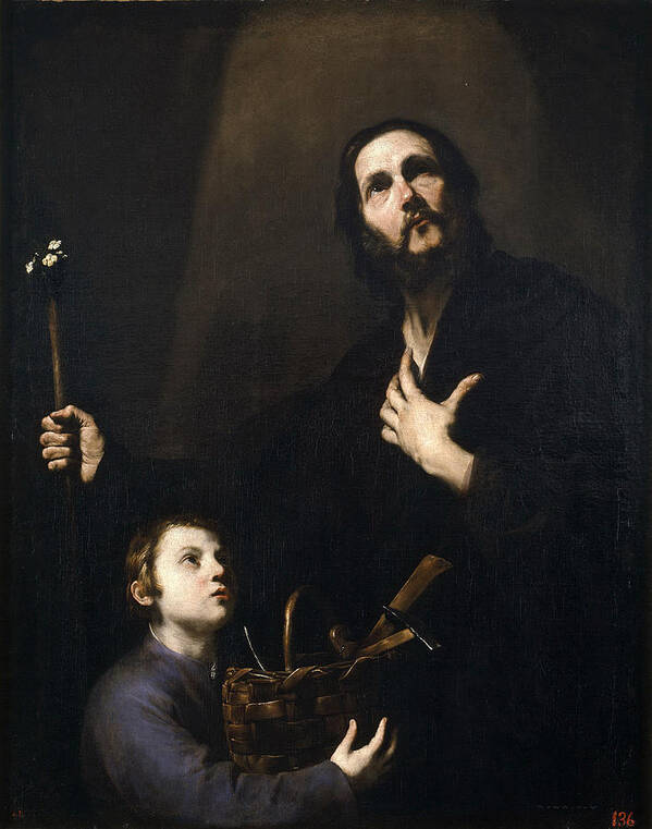 Jusepe De Ribera Art Print featuring the painting St Joseph and the Jesus Child by Jusepe de Ribera