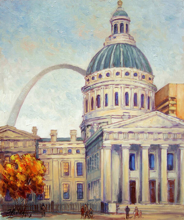 St.louis Art Print featuring the painting St.Louis Old Courthouse by Irek Szelag