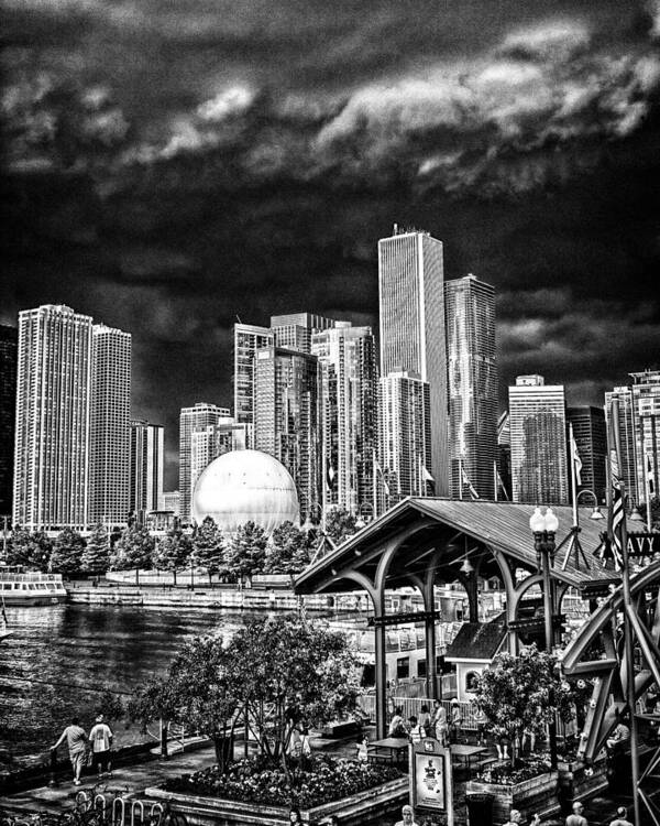 Architecture Art Print featuring the photograph Storm over Chi Town by Robert FERD Frank