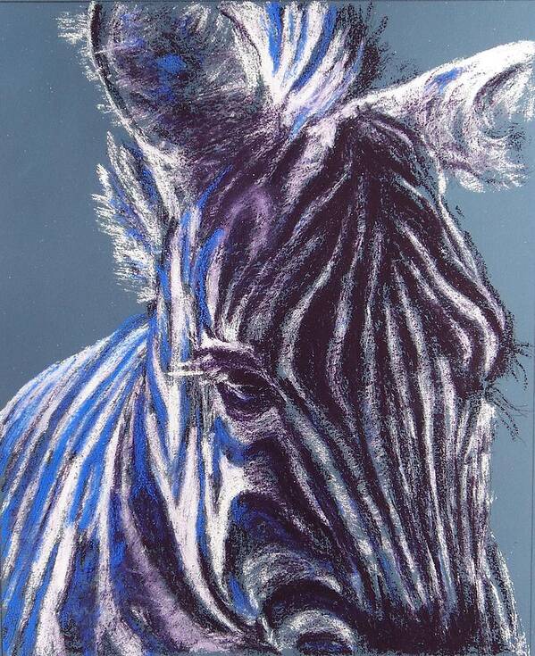 Zebra Art Print featuring the painting Stripes and Eyelashes by Celene Terry