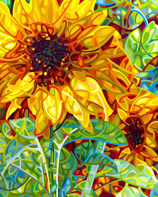 Summer Art Print featuring the painting Summer in the Garden by Mandy Budan