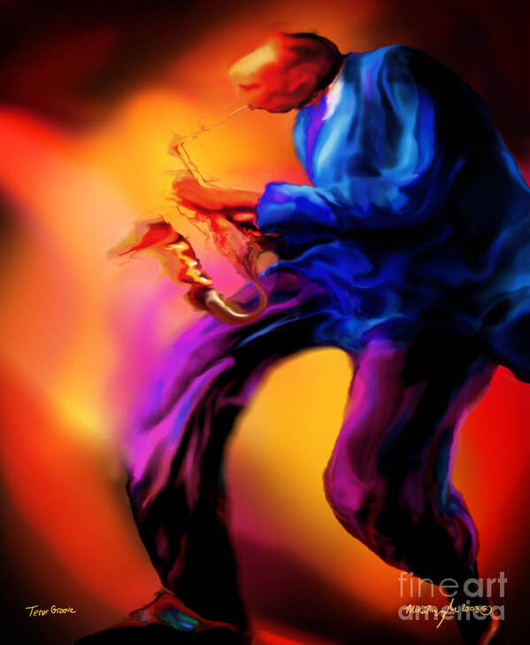 Jazz Art Paintings Art Print featuring the painting Tenors Groove by Mike Massengale