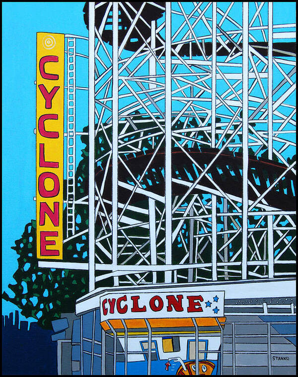The Cyclone Art Print featuring the painting The Cyclone by Mike Stanko