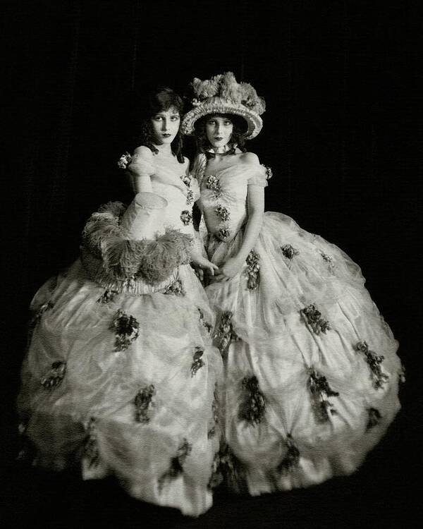 Actress Art Print featuring the photograph The Fairbanks Twins Wearing 19th Century Dresses by Nickolas Muray