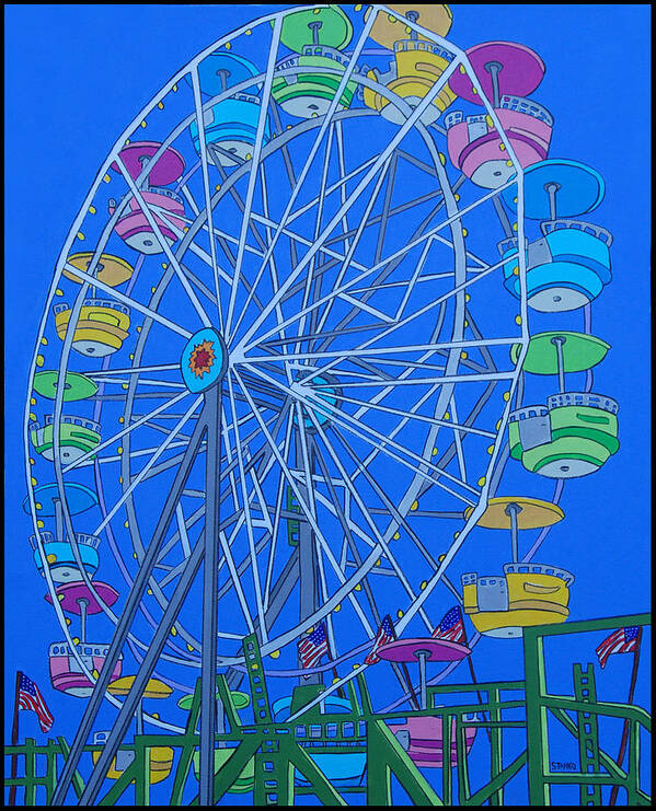 Stanko Art Print featuring the painting The Ferris Wheel by Mike Stanko