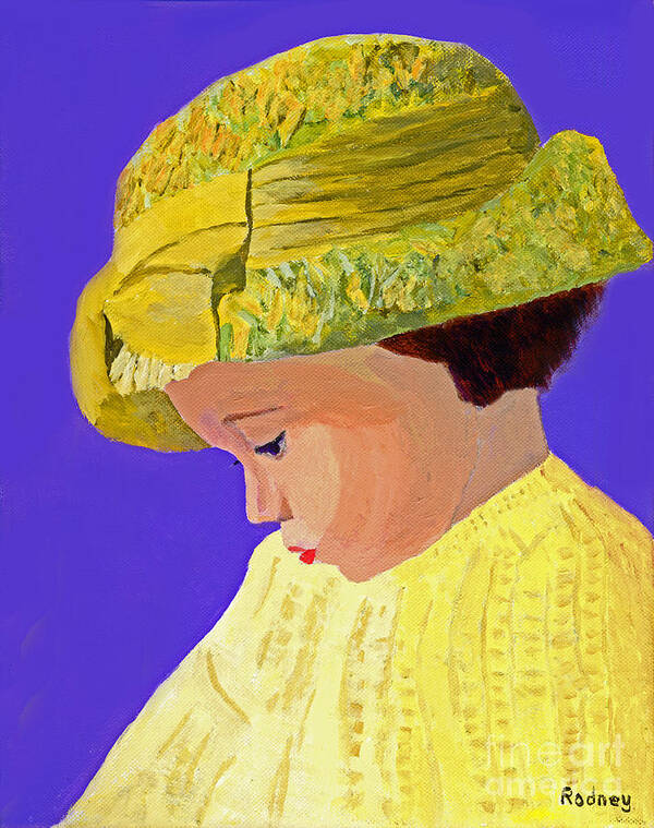 Girl Art Print featuring the painting The Girl With The Straw Hat by Rodney Campbell