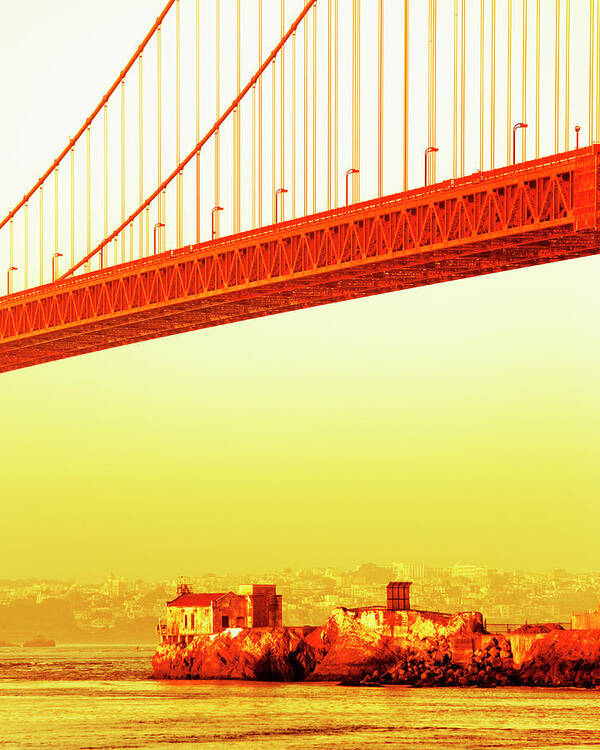 Architecture Art Print featuring the photograph The Golden Gate Bridge And The Remains by Ron Koeberer