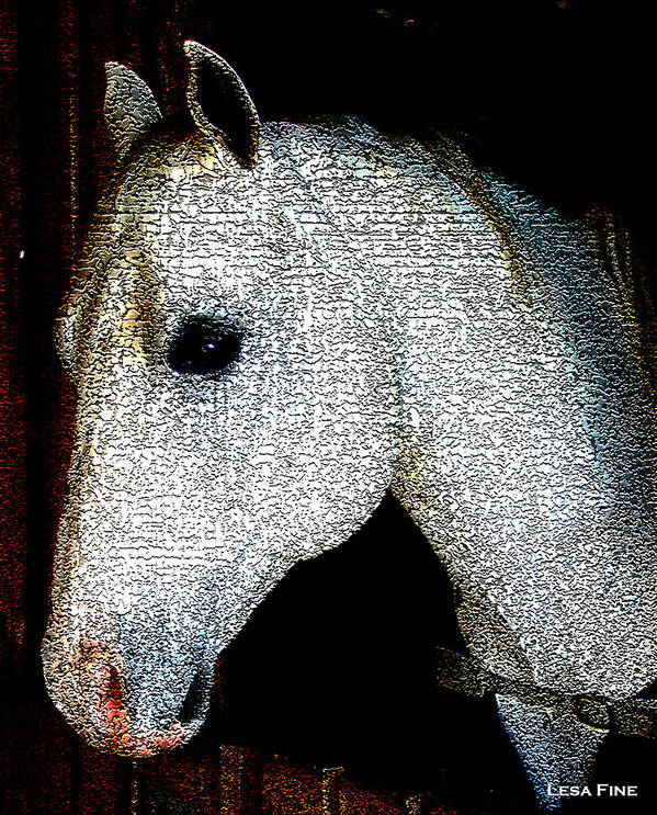 Horse Art Art Print featuring the mixed media The Iceman by Lesa Fine