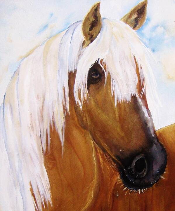 Horse Art Print featuring the painting The Palomino by Lil Taylor