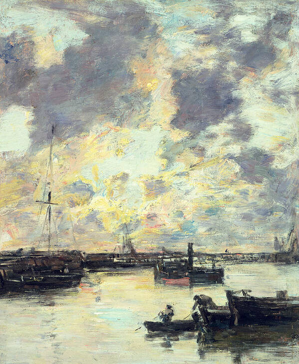 Boat Art Print featuring the painting The Port by Eugene Louis Boudin
