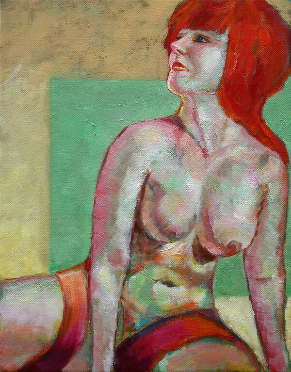 Nude Art Print featuring the painting The Redhead by Carol Jo Smidt
