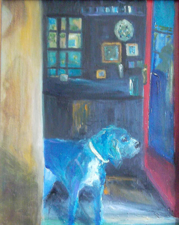 Dog Art Print featuring the painting The Shopkeeper's Dog by Susan Esbensen