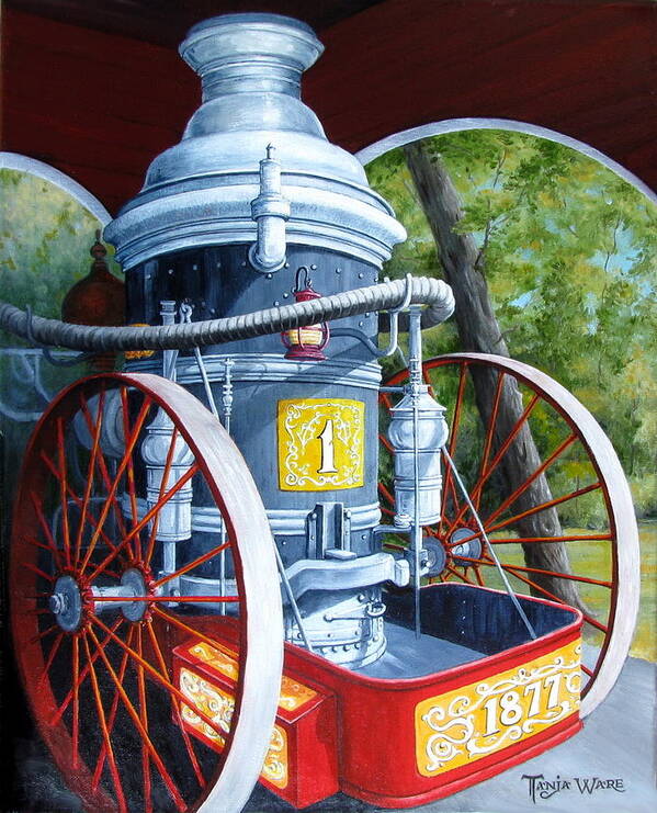 Steam Engine Art Print featuring the painting The Steamer by Tanja Ware