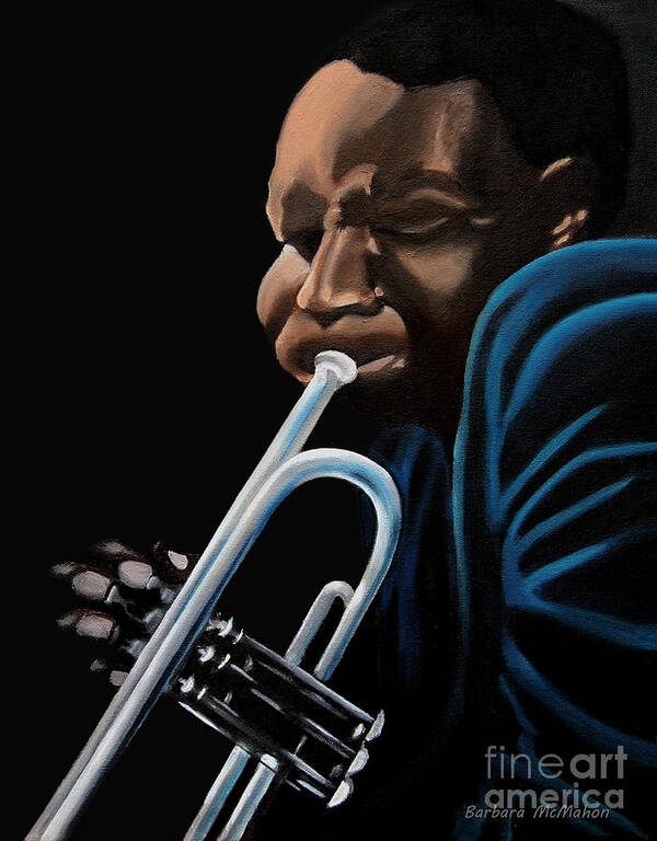 Blues Art Print featuring the painting The Trumpeter by Barbara McMahon