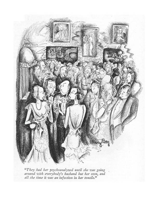 104602 Mpe Mary Petty Art Print featuring the drawing They Had Her Psychoanalyzed by Mary Petty