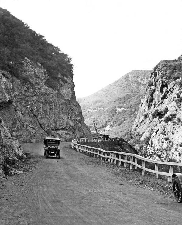 1920's Art Print featuring the photograph Topanga Canyon Road In LA by Underwood Archives