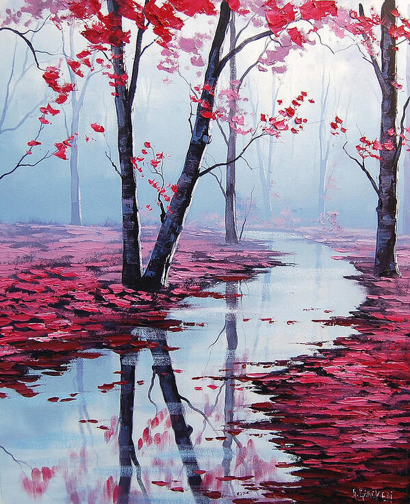 Pink Trees Art Print featuring the painting Touch of Heaven by Graham Gercken